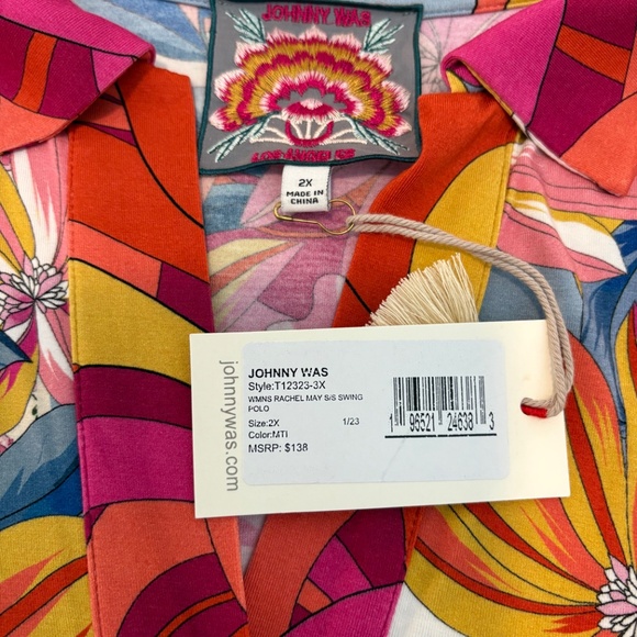 Johnny Was RACHEL MAY SHORT SLEEVE SWING POLO 2X - Picture 8 of 10